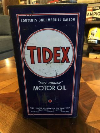 Vintage Tidex Oil Can 1 Gallon