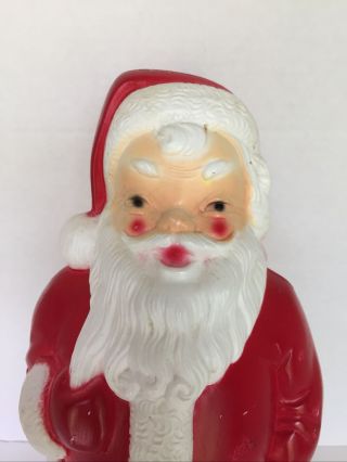 Vintage 1968 Empire Plastic Santa Claus 13 " Tabletop Blow Mold Christmas Decor