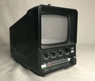 Vintage 1982 Tmk Portable Tv Model 700 Black & White Television Retro &