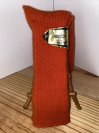 Vintage Gold Toe Socks Shaggies Orange Orlon Acrylic Sz 10 - 14 Old Stock