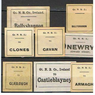 Luggage Labels Ireland,  8 No.  Gnr (i),  Ballyshannon,  Newry,  Clones,  Armagh,  Etc