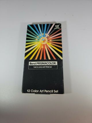 Vintage Berol Prismacolor 952 Thick Lead Colored Pencils Set Of 12 1986
