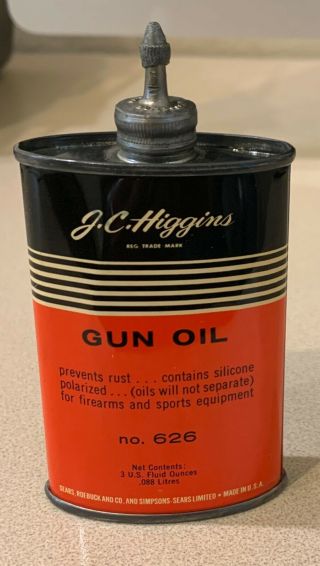Vintage Jc Higgins Gun Oil Tin Can Handy Oiler