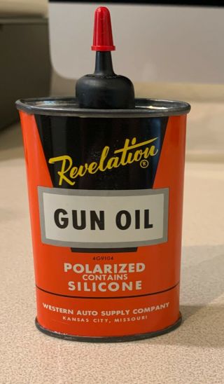 Vintage Revelation Gun Oil Tin Can Handy Oiler