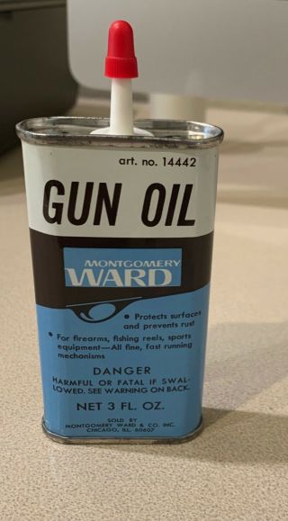 Vintage Montgomery Wards Gun Oil Tin Can Handy Oiler