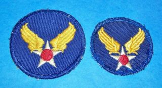 2 Different Cut - Edge Twill Ww2 Aaf Army Air Force Hq / Command Patches
