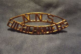 Pre Ww Ii/ww Ii Shoulder Badge To The North Nova Scotia Highlanders