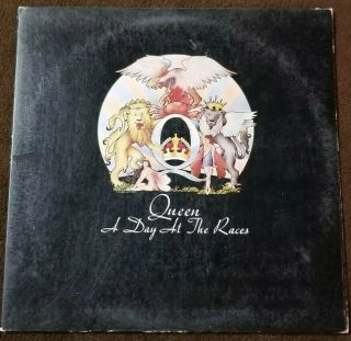 Vintage 1976 Queen " A Day At The Races " Lp - Elektra Records (6e - 101) Nm