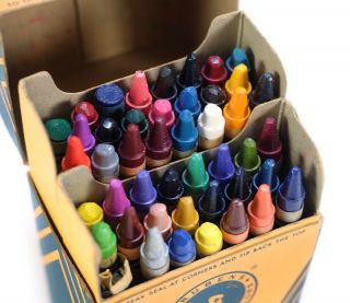 Vintage Crayola Crayons No.  48 - Binney & Smith York,  45/48,  Box 2