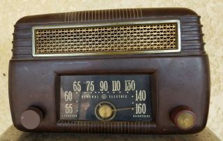 Vintage Ge Art Deco Bakelite General Electric 6 Tube Am Radio Complete