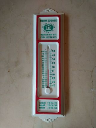 Vintage Farm Credit Thermometer Wall Hanging Metal Advertising Usa