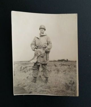 Ww2 U.  S.  Army Military Police Officer Vintage Photo