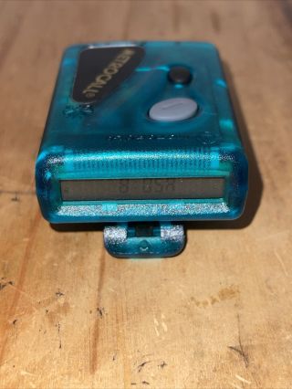 Vintage Motorola Pager Beeper Clear Teal With Belt Clip (b - 1)