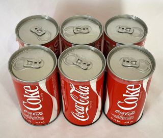 Vintage 6 Pack of Steel Soda Pop Coca - Cola Coke Cans 3