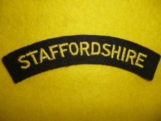 Staffordshire Regiment Cloth Shoulder Title Flash British Army