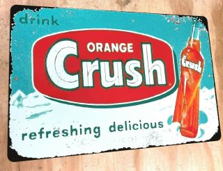 1953 Drink Orange Crush Vintage Retro Metal Sign 12 " X 18 "