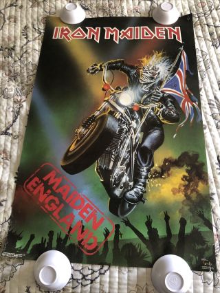 Vintage 1990 Iron Maiden “maiden England” Poster.  Approx 34 1/2” X 22 1/2”