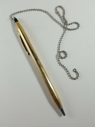 Cross Century Twist Action Ballpoint Pen Gold Filled W/ Chain Fob