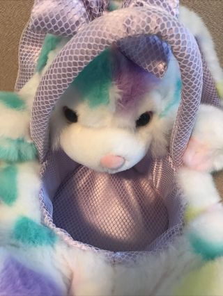 Plush Easter Bunny Rabbit Basket Kids of America Corp Stuffed Animal Eggs DIY 2