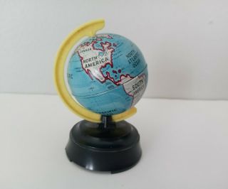 Vintage World Globe Pencil Sharpener Metal & Plastic Made In Usa By Sterling