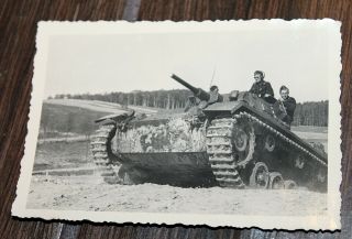 Rare Orig German Wwii Ww2 Photo Army Panzer Iii In Training W/veteran Crew