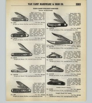 1939 40 Paper Ad 10 Page Van Camp Remington Pocket Knife Knives Zip Type Too