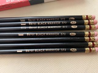Qty 7 Vintage Berol Black Warrior Eagle Round Writing Pencils 372 - 2 Medium Soft 2