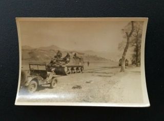 Ww2 U.  S.  Army Soldiers In Tank By Jeep Photo Military