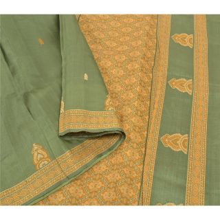 Sanskriti Vintage Black Sari Pure Organza Silk Hand - Woven Indian Sarees Fabric