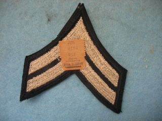Nos Wwii Pair Us Army Corporal Stripes Chevrons W/ Price Tag Near.