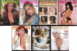 Group Of 7 Vintage Penthouse Magazines 1979