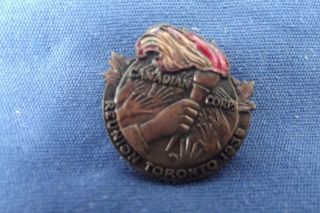 Post Ww I Canadian Corps Reunion Toronto 1938 Lapel Pin