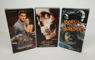 Vintage Evil Dead Trilogy Set Of 3 Anchor Bay Vhs Cult Classic Horror