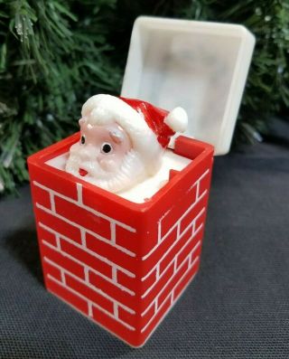 Vintage Plastic Christmas Red Brick Pop Up Santa Claus Chimney Hong Kong