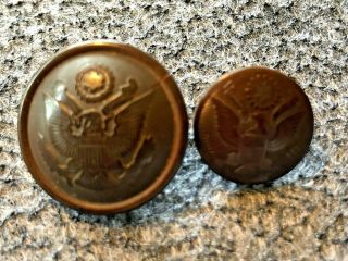 Set Of 2 General Service U S Army Great Seal Coat Buttons,  5/8 " - 7/8 " V I