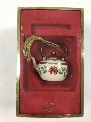 Lenox Holiday Tea Kettle Christmas Ornament
