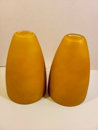 2 Vintage Mid Century Frosted Glass Pendant Light Shade Cone 70 