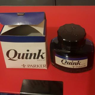 Vintage Parker Quink Solv - X Permanent Black Ink 2 Oz Bottle Made In England 85 F