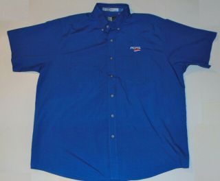 Pepsi Blue Drivers/work Shirt Short Sleeve/embroidered Logo/2 Pocket Xl