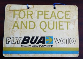 Bua British United Airways Vc10 Do Not Disturb Seat Card Notice