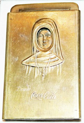 Ata - 28 Brass Belt Buckle Coca - Cola Naked Nun 1915 Panama - Pacific Exposition
