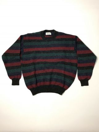 Vintage 90s United Colors Of Benetton Wool Multicolor Striped Sweater Size M
