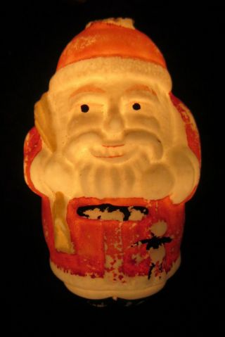 Vintage C6 Painted Milk Glass Figural Christmas Light Bulb Santa Claus F