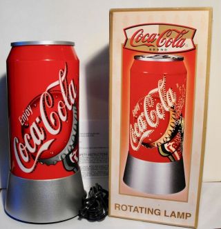 Vintage Coca - Cola Can Rotating Lamp 12 " High Dynamic Ribbon Coke Lamp
