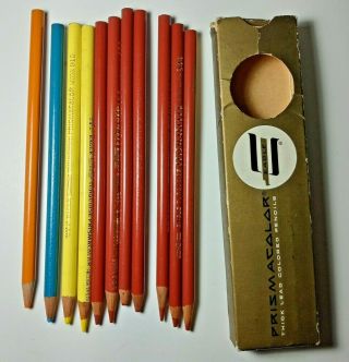 Vintage Eagle Turquoise Prismacolor Thick Lead Colored Pencils Qty 11