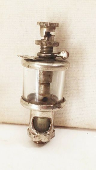 Vtg Antique Brass Glass Drip Oiler Hit Miss Steampunk Factory Farm Machine