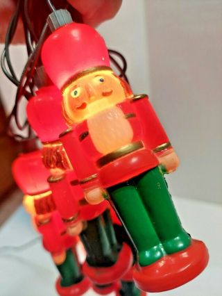 Christmas Nut Cracker Lights Set Hard Plastic 4  Tall Set Of 10 From 1993