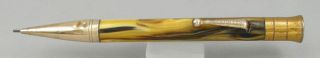 Eagle Yellow/brown Swirl Celluloid & Gold 1.  1mm Mechnical Pencil - 1920 