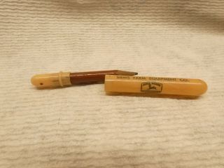 Vintage 4 Leg John Deere Bullet Pencil.  Burlington,  Wever Iowa Phone 77