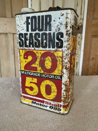 Vintage Shell Four Seasons Motor Oil Can